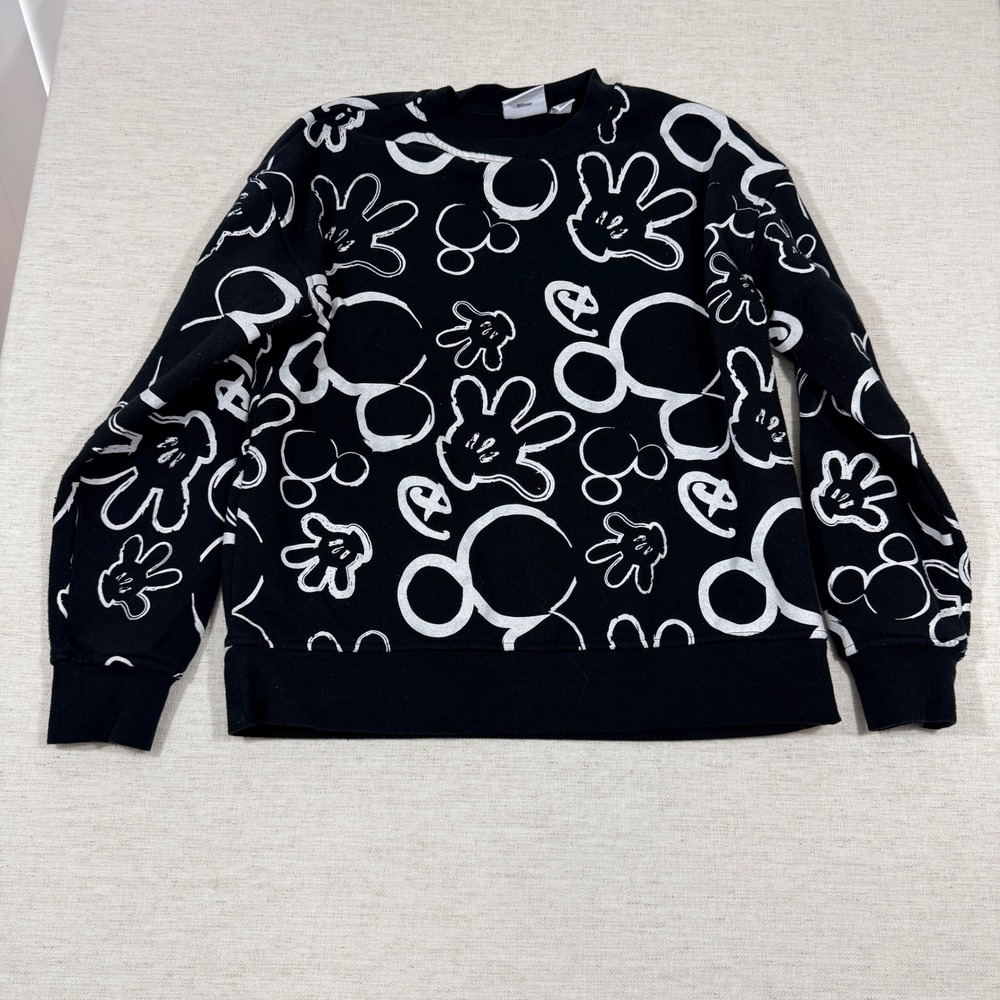 Disney Primark Mickey Mouse Sweatshirt Womens XS Black Good Sketch Pullover